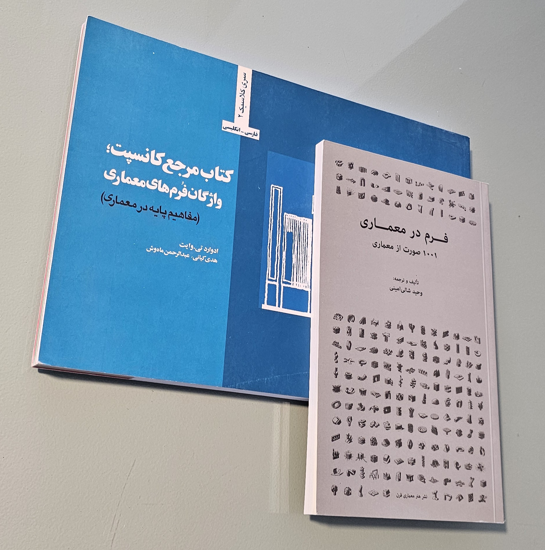 مجموعه 2 کتاب مرجع کانسپت؛ واژگان فرم های معماری تی وایت + کتاب فرم در معماری شالی امینی _ دست دوم در حد نو
