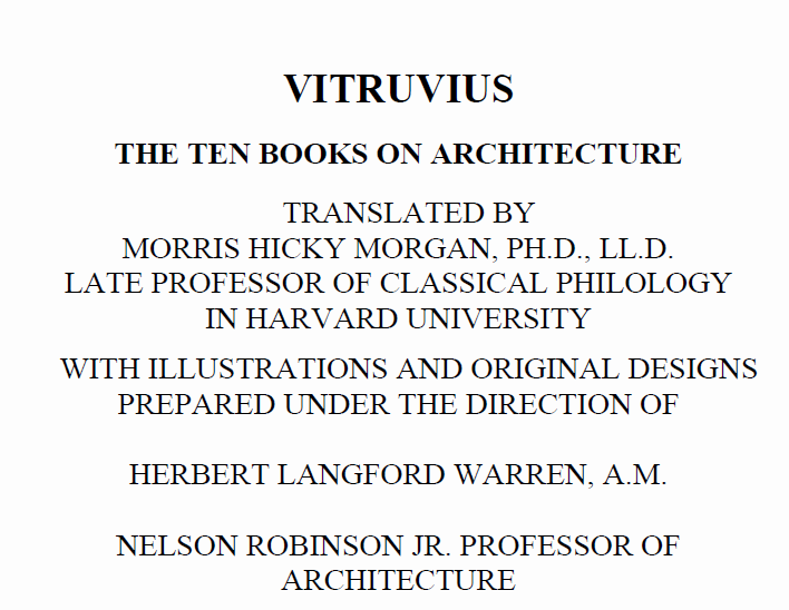 دانلود کتاب VITRUVIUS THE TEN BOOKS ON ARCHITECTURE